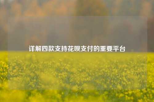 详解四款支持花呗支付的重要平台