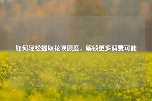 如何轻松提取花呗额度，解锁更多消费可能
