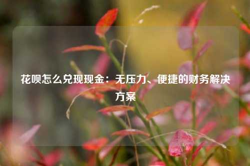 花呗怎么兑现现金：无压力、便捷的财务解决方案