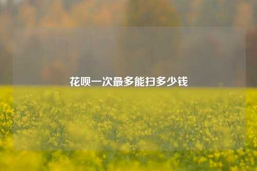 花呗一次最多能扫多少钱
