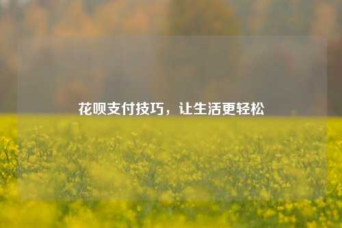 花呗支付技巧，让生活更轻松