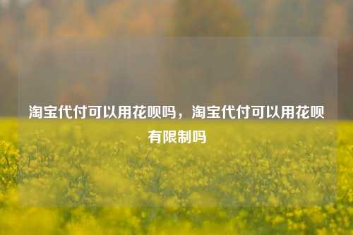 淘宝代付可以用花呗吗，淘宝代付可以用花呗有限制吗