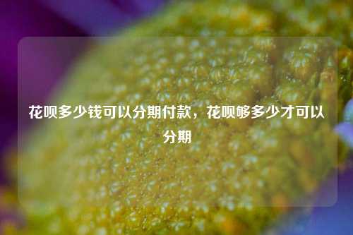 花呗多少钱可以分期付款，花呗够多少才可以分期