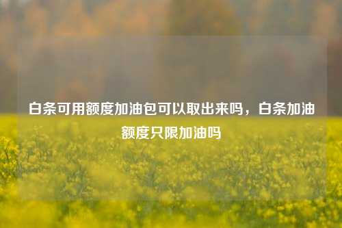 白条可用额度加油包可以取出来吗，白条加油额度只限加油吗