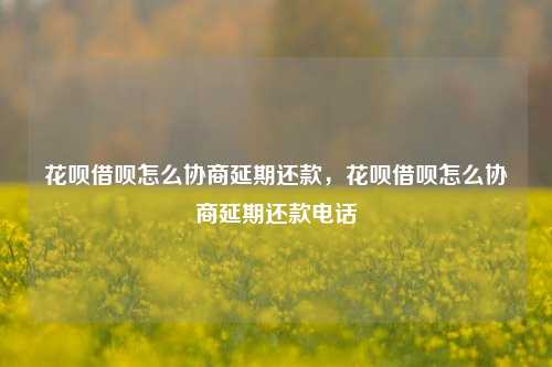 花呗借呗怎么协商延期还款，花呗借呗怎么协商延期还款电话