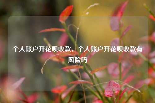 个人账户开花呗收款，个人账户开花呗收款有风险吗