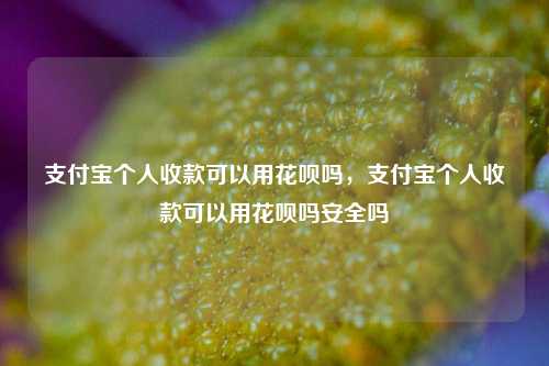 支付宝个人收款可以用花呗吗，支付宝个人收款可以用花呗吗安全吗