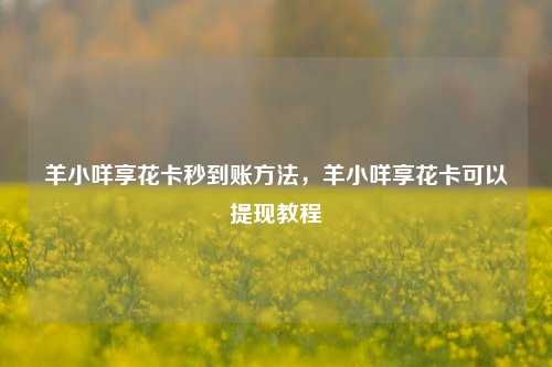 羊小咩享花卡秒到账方法，羊小咩享花卡可以提现教程