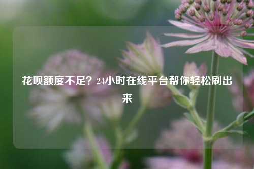 花呗额度不足？24小时在线平台帮你轻松刷出来