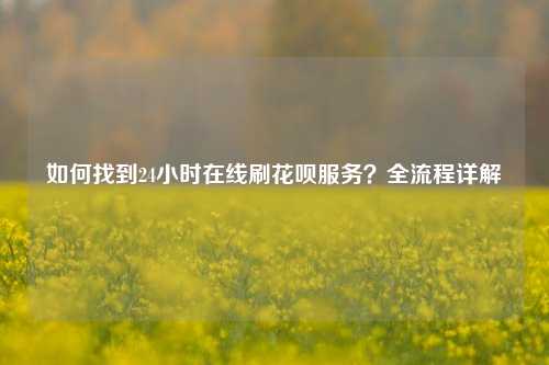 如何找到24小时在线刷花呗服务？全流程详解