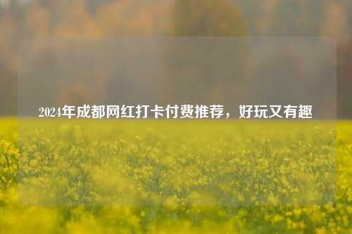 2024年成都网红打卡付费推荐，好玩又有趣