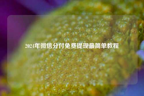 2024年微信分付免费提现最简单教程