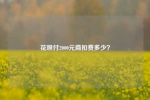 花呗付2000元商扣费多少？