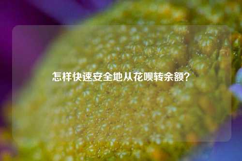 怎样快速安全地从花呗转余额？