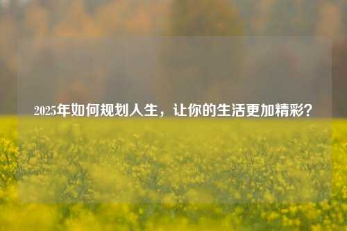 2025年如何规划人生，让你的生活更加精彩？