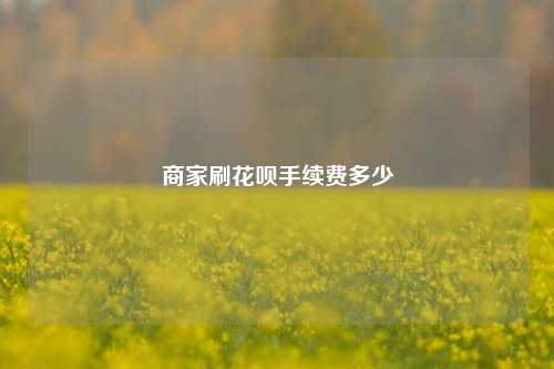 商家刷花呗手续费多少