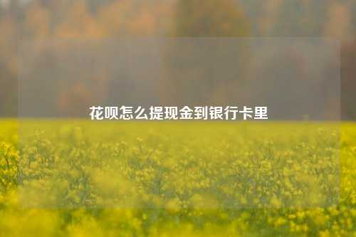 花呗怎么提现金到银行卡里