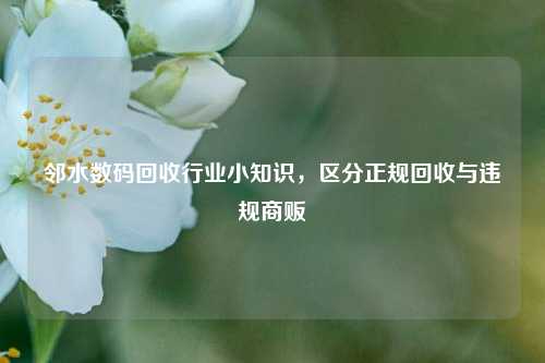 邻水数码回收行业小知识,区分正规回收与违规商贩