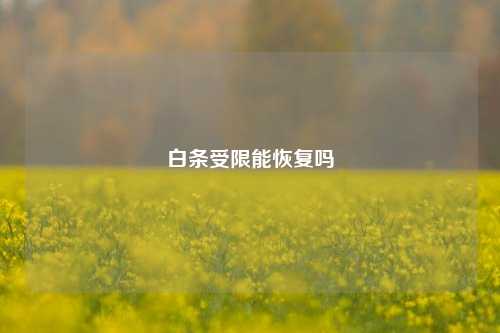 白条受限能恢复吗